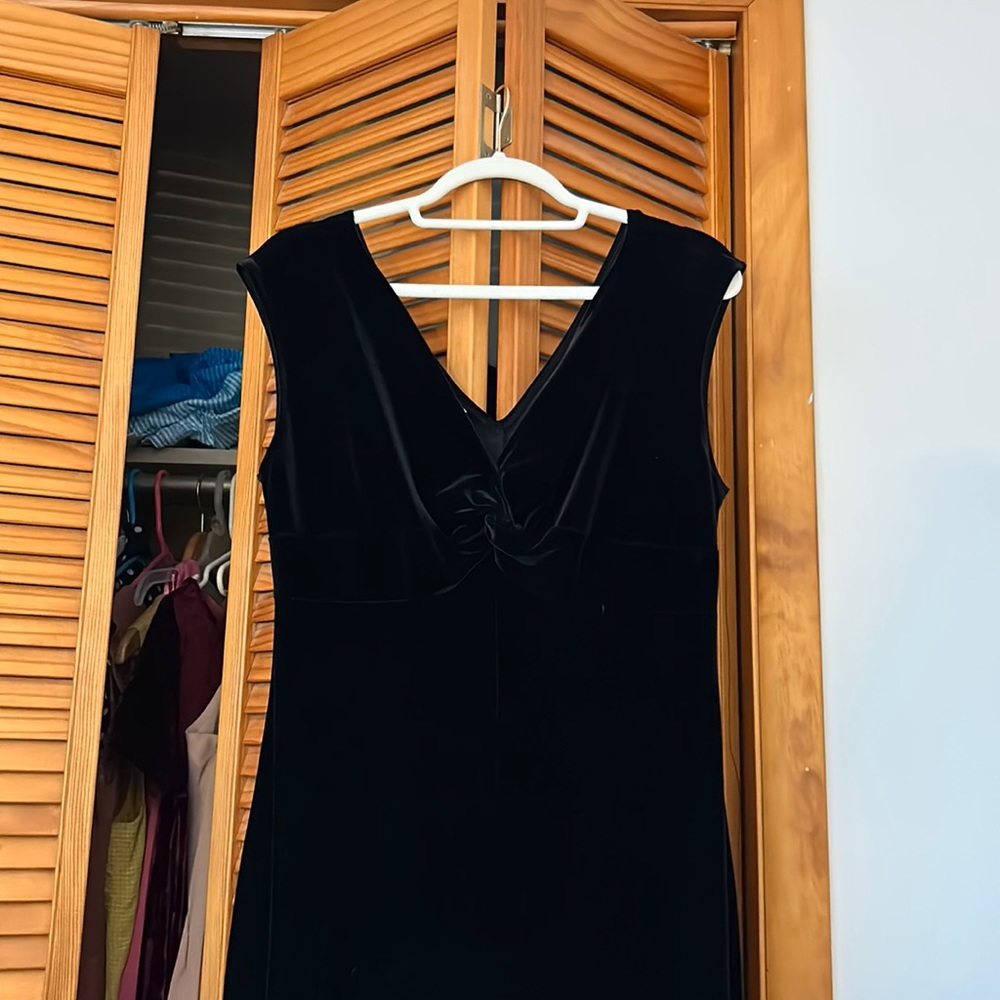 Black velvet maxi dress